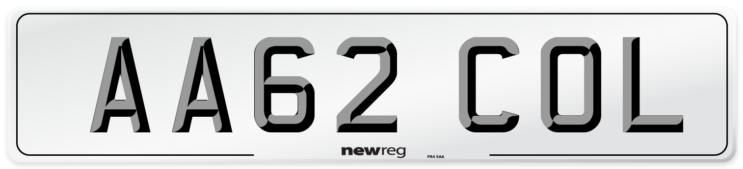 AA62 COL Number Plate from New Reg